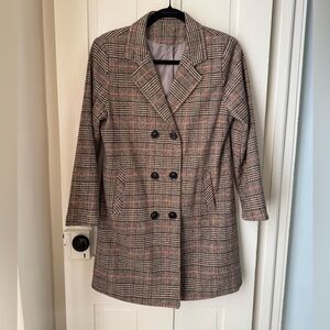 Women's Plaid Double-Breasted Coat